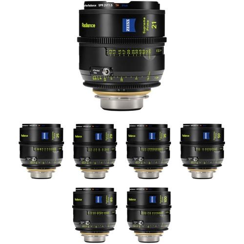 ZEISS Supreme Prime Radiance 7-Lens 21, 25, 29, 35, 50, 85 & 100mm Kit (PL, Meters)