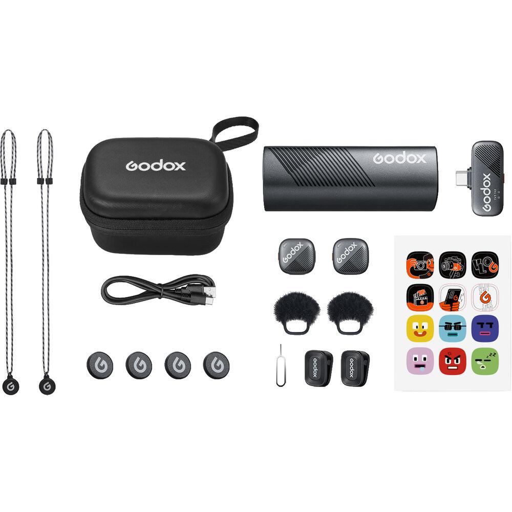 Godox Cube-S 2-Person Wireless Microphone  USB-C  for Mobile Devices Black