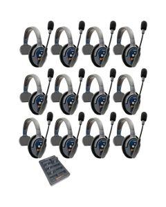 Eartec UltraLITE PRO16 ETP12S Full-Duplex Professional True Wireless Intercom System with 12 Single Headsets (2.4 GHz)