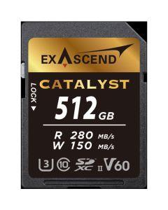 Exascend Catalyst  SD  Card 512GB, UHS-II / V60 / U3 / Class 10, Read:280 MB/s, Write:150 MB/s