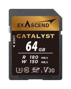 Exascend Catalyst SD Card 64GB, UHS-I/ V30 / U3 / Class 10, Read:180 MB/s, Write:150 MB/s