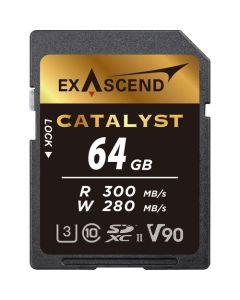 Exascend Catalyst SD Card 64GB, UHS-II / V90 / U3 / Class 10, Read:300 MB/s, Write:280 MB/s