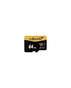 Exascend Catalyst MicroSD Card with Adapter 64GB, UHS-I/ V30 / U3 / Class 10, Read:175 MB/s, Write:150 MB/s