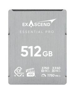 Exascend Essential Pro CFexpress TypeB Card 512GB/ Read: 3750 MB/s, Write: 3350 MB/s ,VPG-400