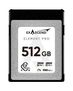 Exascend Element Pro CFexpress TypeB Card 512GB/ Read: 3500 MB/s, Write: 3100 MB/s