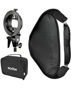Godox Speedlite Bracket kit with softbox 60X60 cm (bowen mount ) for V1
