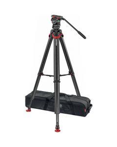 Sachtler System FSB 4 Fluid Head with Sideload Plate, Flowtech 75 Carbon Fiber Tripod with Mid-Level Spreader and Rubber Feet
