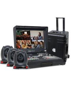 DataVideo production ready bundle HS-1600T, 3x PTC-140T and a sturdy rolling case for transport