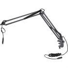 K&M Broadcast Microphone Desk Arm with Clamp and 5m XLR cable extension range 0.4m to 0.9m