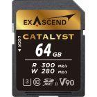 Exascend Catalyst SD Card 64GB, UHS-II / V90 / U3 / Class 10, Read:300 MB/s, Write:280 MB/s