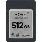 Exascend Essential Pro CFexpress TypeA  4.0 Card 512GB/ Read: 1800 MB/s, Write: 1650 MB/s