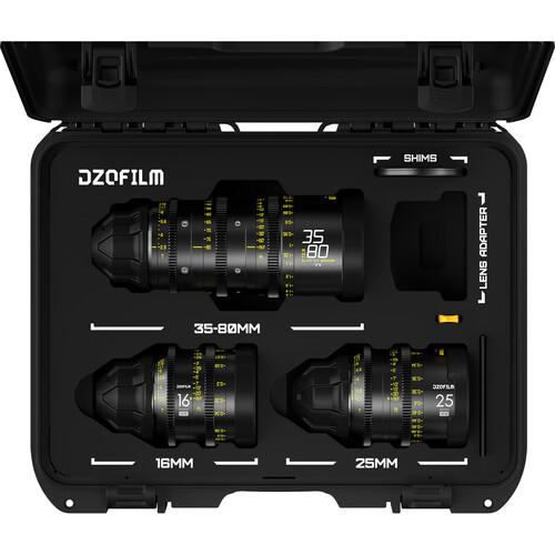 DZOFilm Y24 Educational Catta Ace 35-80mm + VESPID 16 & 25mm Lens Kit (PL Mount, Meter & Feet)