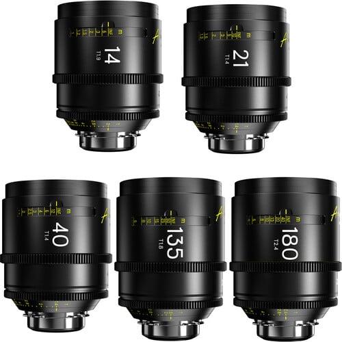 DZOFilm ARLES 14/21/40/135/180mm T1.4 FF/VV Prime Cine 5-Lens Set-B (PL, Meter)