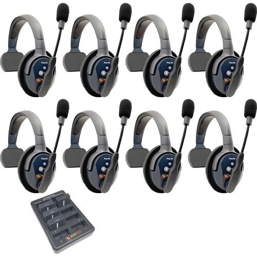 Eartec UltraLITE PRO16 ETP8S Full-Duplex Professional True Wireless Intercom System with 8 Single Headsets (2.4 GHz)