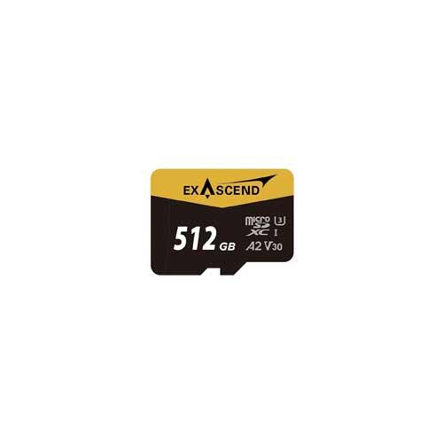 Exascend Catalyst MicroSD Card with Adapter  512GB, UHS-I / V30 / U3 / Class 10, Read:175 MB/s, Write:150 MB/s