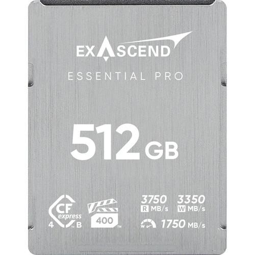 Exascend Essential Pro CFexpress TypeB Card 512GB/ Read: 3750 MB/s, Write: 3350 MB/s ,VPG-400