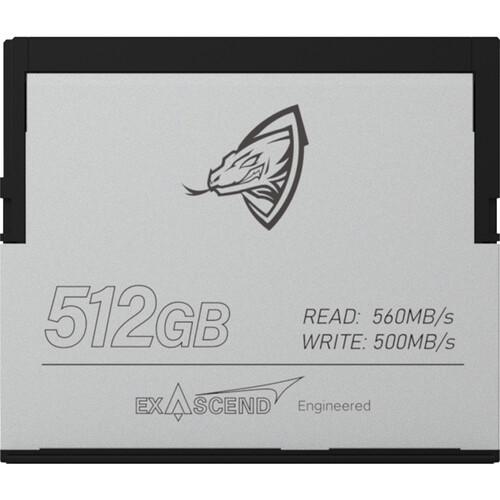 Exascend Archon CFast 2.0 Card, 512GB / Read: 560 MB/s, Write: 500 MB/s (Red Komodo 6K)