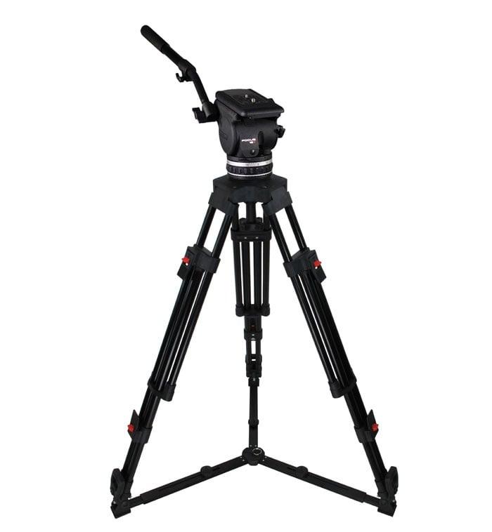 Cartoni Focus 18 Fluid Head with H602 Tripod Legs, Ground Spreader and 2nd Pan Bar (100mm)