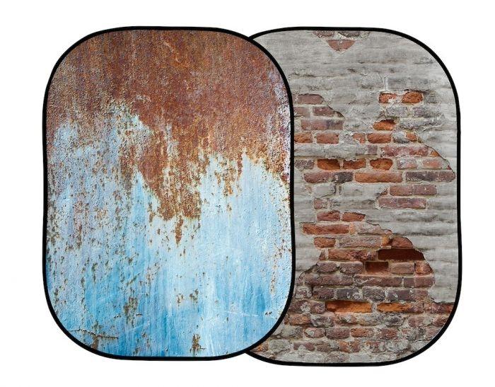 Manfrotto Urban Collapsible Background (5 x 7', Rusty Metal/Plaster Wall