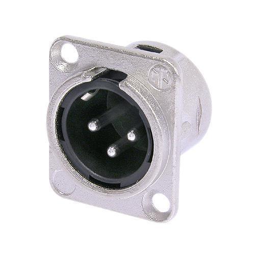 NEUTRIK 3 pole male receptacle, solder contacts, Nickel housing, silver contacts