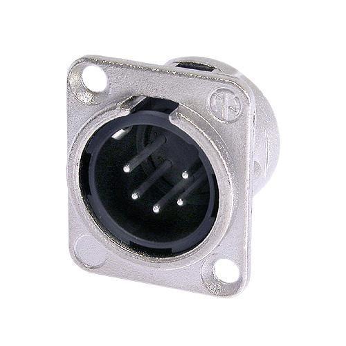 NEUTRIK 5 pole male receptacle, solder cups, Nickel housing, silver contacts