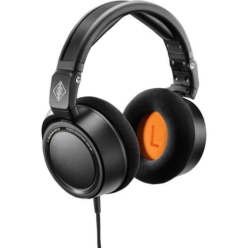 Neumann Closed-back studio headphone, black with black and orange trim