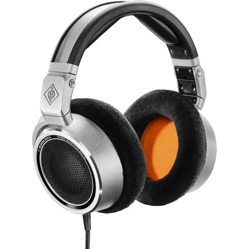 Neumann Open-back studio headphone, silver with black and orange trim