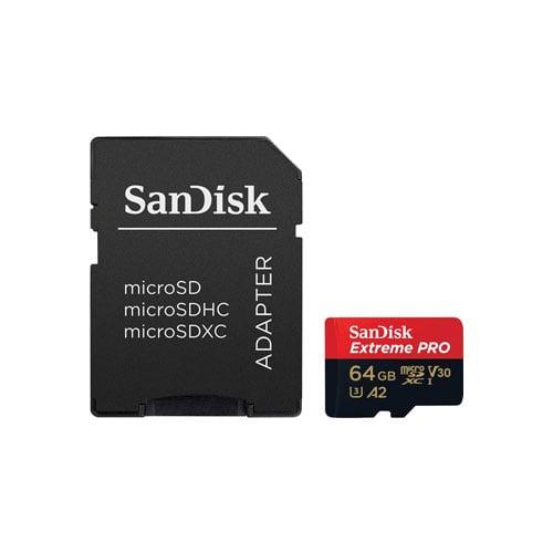 SanDisk microSD Extreme Pro UHS I Card 64GB for 4K Video on Smartphones, Action Cams & Drones 200MB/s Read, 90MB/s Write,