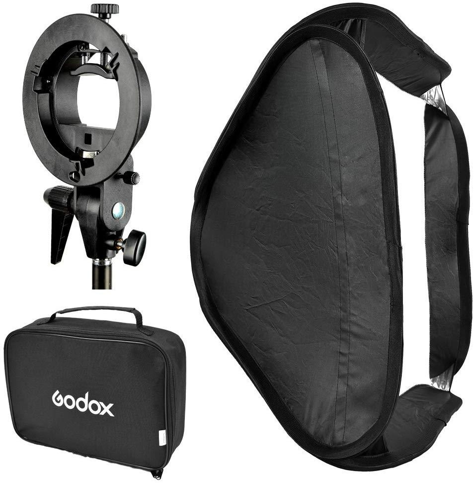 Godox Speedlite Bracket kit with softbox 60X60 cm (bowen mount ) for V1