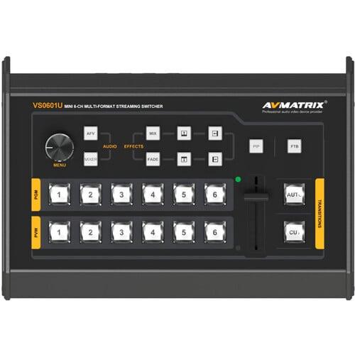 AVMATRIX VS0601U Mini 6-Channel SDI/HDMI Multi-Format AV Switcher with USB Streaming